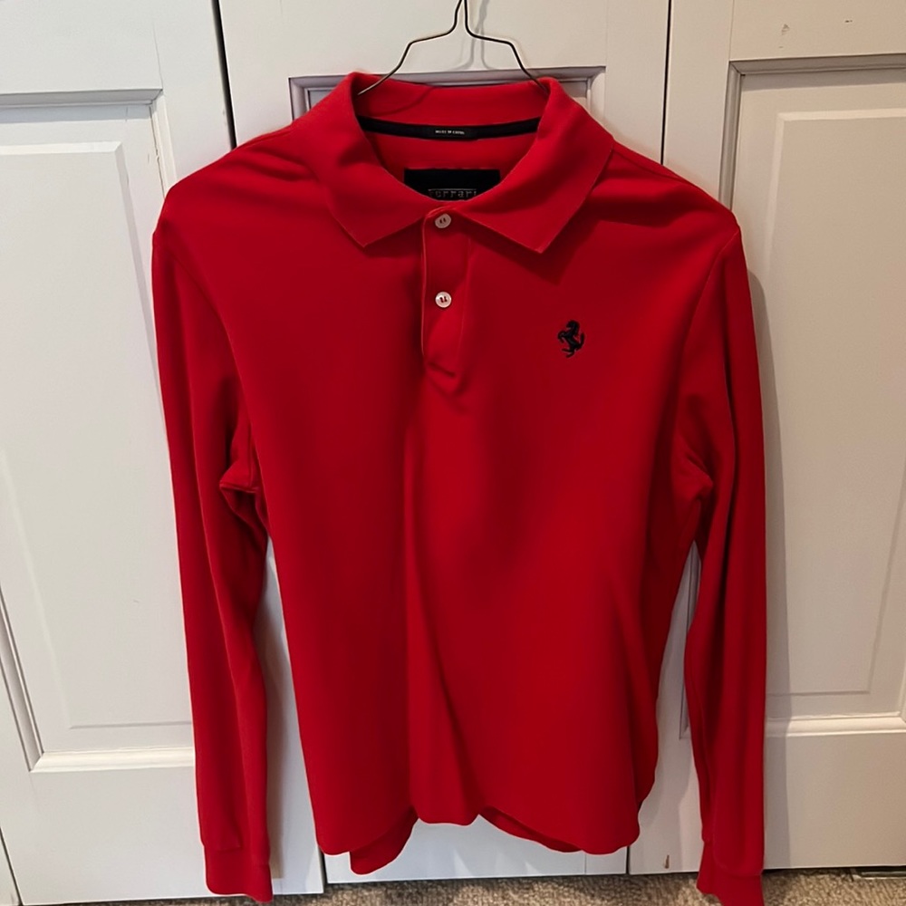 GENUINE Long sleeve Ferrari Polo Shirt Small